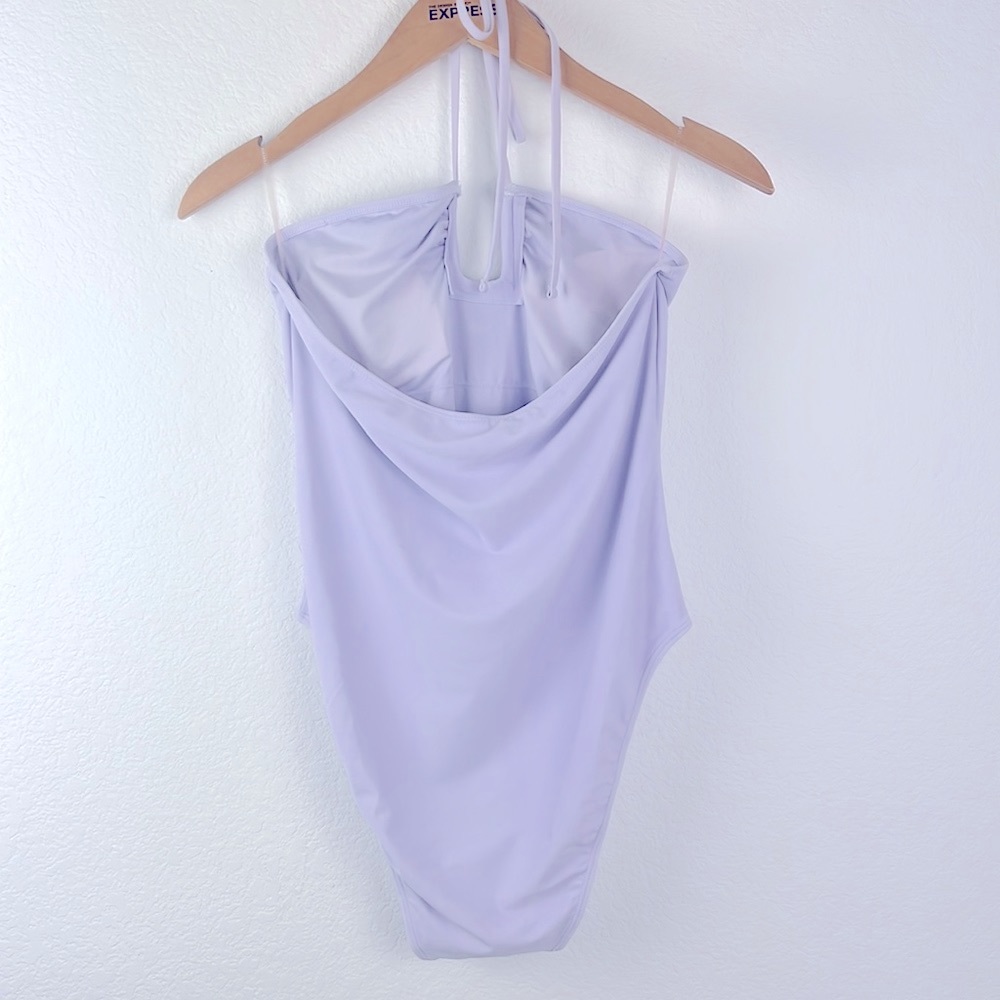 Forever 21 Swimsuit Womens Size XL One Piece Bandeau V Wire Neck Purple Preowned - Picture 6 of 6
